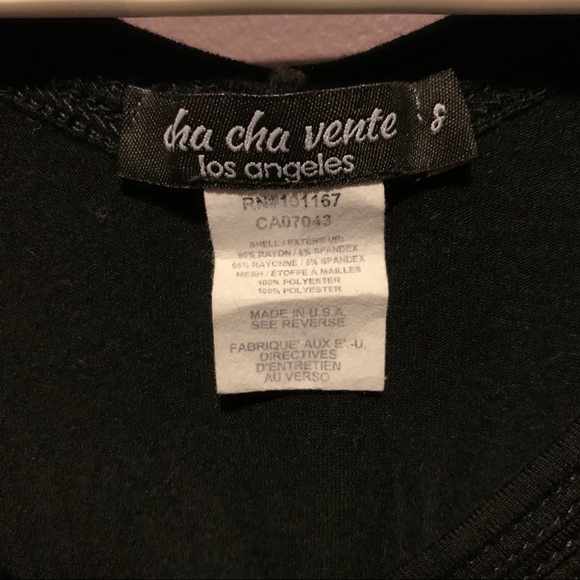 Black T-shirt with sheer sleeves - Picture 4 of 4